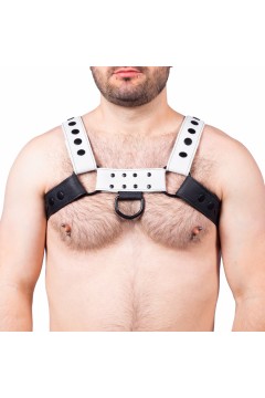 Harnesses / The Red Snap Leather Harness Black-White