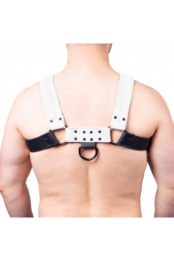 Harnessek / The Red Bulldog bőr harness - fekete fehér