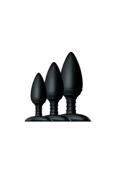 Butt Plugs / Nexus Butt Plug Trio 3 - Solid Silicone - S + M + L - Black