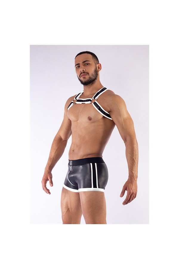 Harnesses / Mister B Neoprene X Back Harness Black White