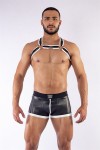 Harnesses / Mister B Neoprene X Back Harness Black White