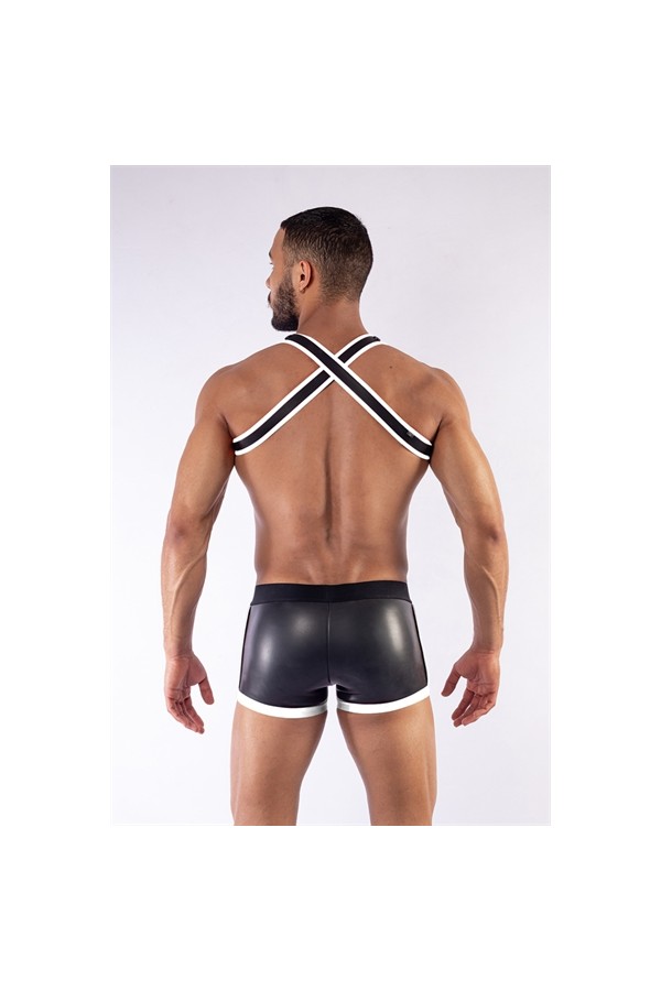 Harnessek / Mister B Neoprene X hátó harness fekete fehér