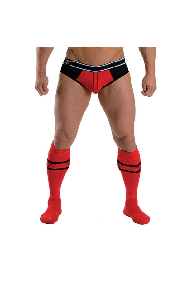 Socks / Mister B URBAN Football Socks with Pocket Red Black