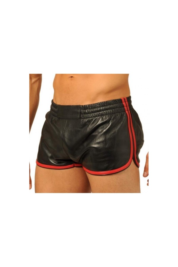 Shorts / MK Toys Fist leather shorts Black-Red
