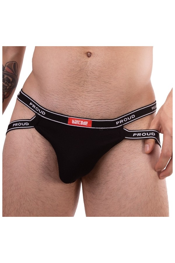 Jocks and Underwear / Barcode Berlin Proud Boy Rib Jock Black
