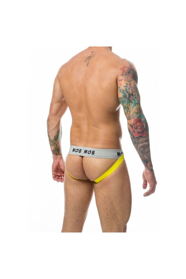 Alsók és jockstrap -ek / MOB Eroticwear Klasszikus jockstrap fehér-sárga