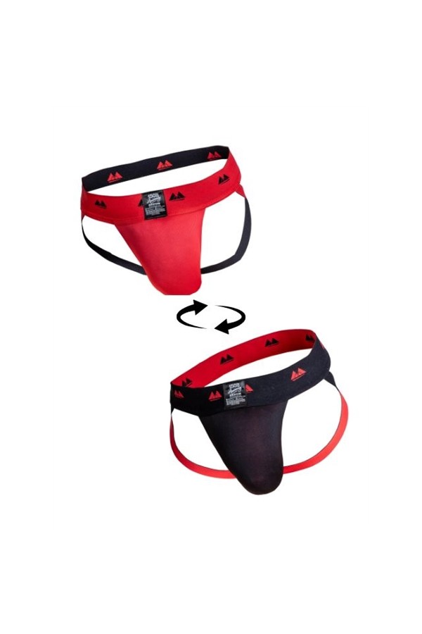 Jocks and Underwear / MM Jocks Classic Reversible Jock Strap Black/Red