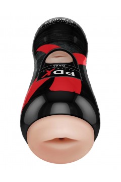 Blowjob Toys / Pipedream PDX Elite Vibrating Oral Stroker - Light/Black