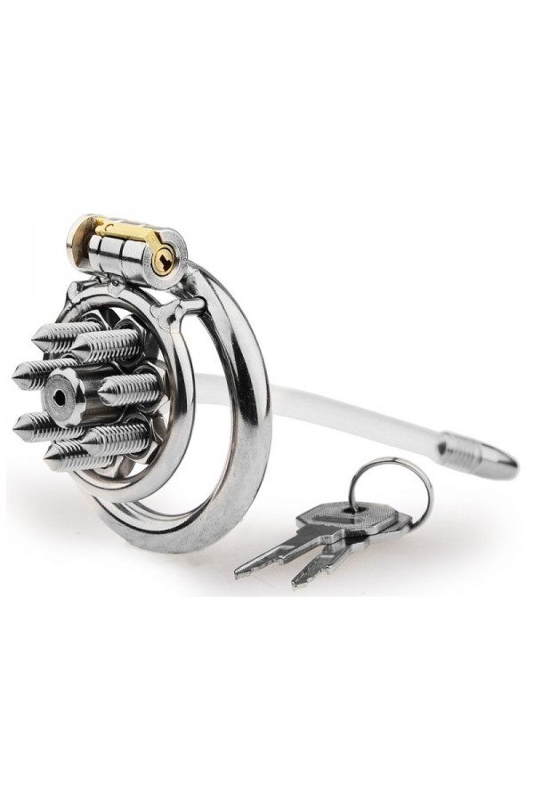 Chastity / CockLock Cage with Chastipik Spikes and Rod