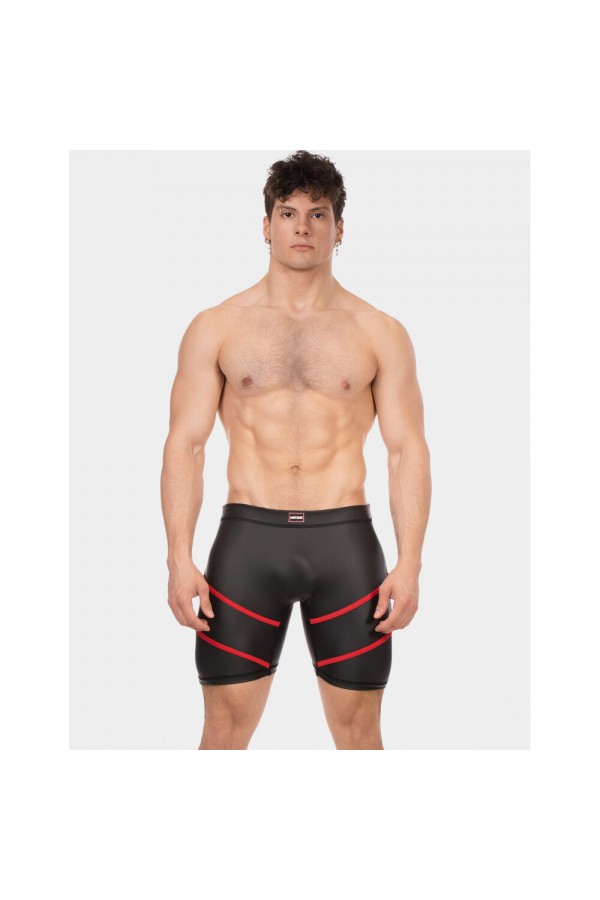 Rövidnadrágok / Barcode Berlin Nuru biciklis rövidnadrág fekete piros