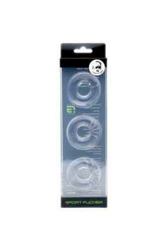 Farok-makk gyűrűk / Sport Fucker Chubby Rubber Cockring 3-Pack - Clear