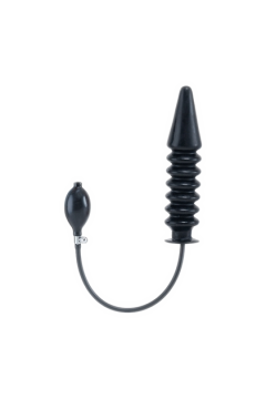 Inflatable Toys / Mister B Inflatable Solid Ribbed Dildo - Black