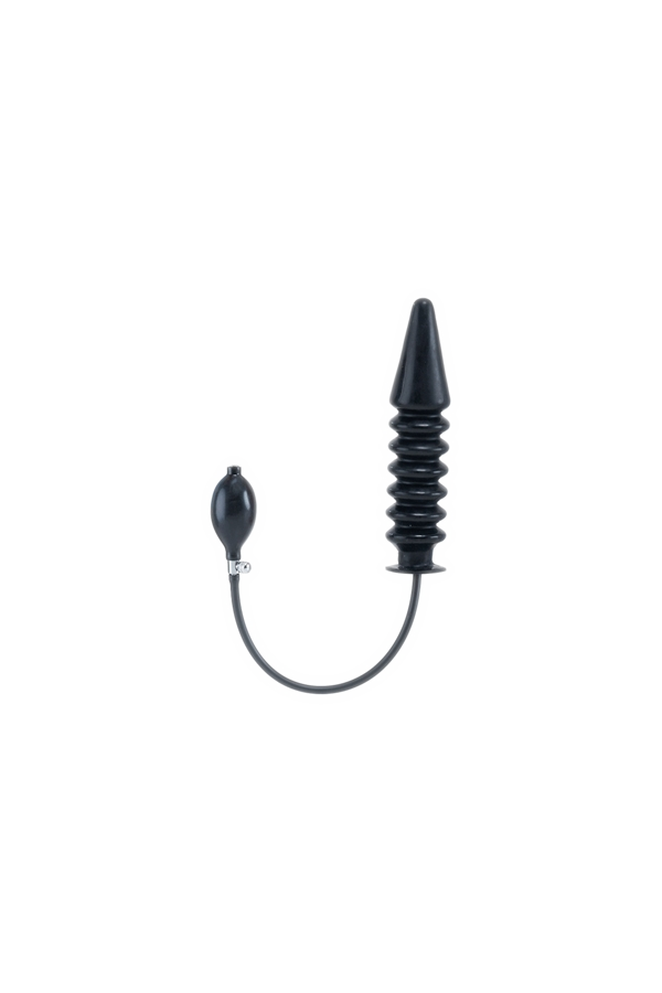 Inflatable Toys / Mister B Inflatable Solid Ribbed Dildo - Black