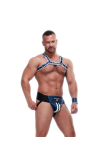 Alsók és jockstrap -ek / Mister B Bőr prémium jockstrap - kék fehér