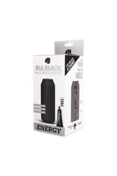 Maszturbátorok / All Black Energy igazi bőr érzésű maszturbátor