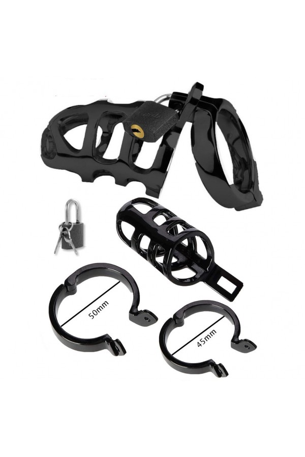 Chastity / Generic Steel Black Brutal Chastity Cage