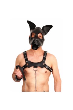 Hoods / The Red Bőr puppy maszk nyelv és fül készlettel- fekete