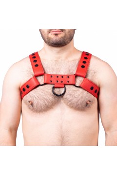 Harnesses / The Red Snap Leather Harness Red