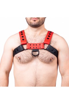 Harnessek / The Red Bulldog bőr harness - fekete piros