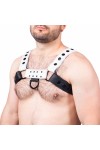 Harnesses / The Red Snap Leather Harness Black-White
