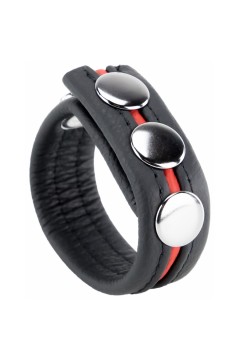 Cock - Glans Rings / The Red Leather cockring with colour stripe