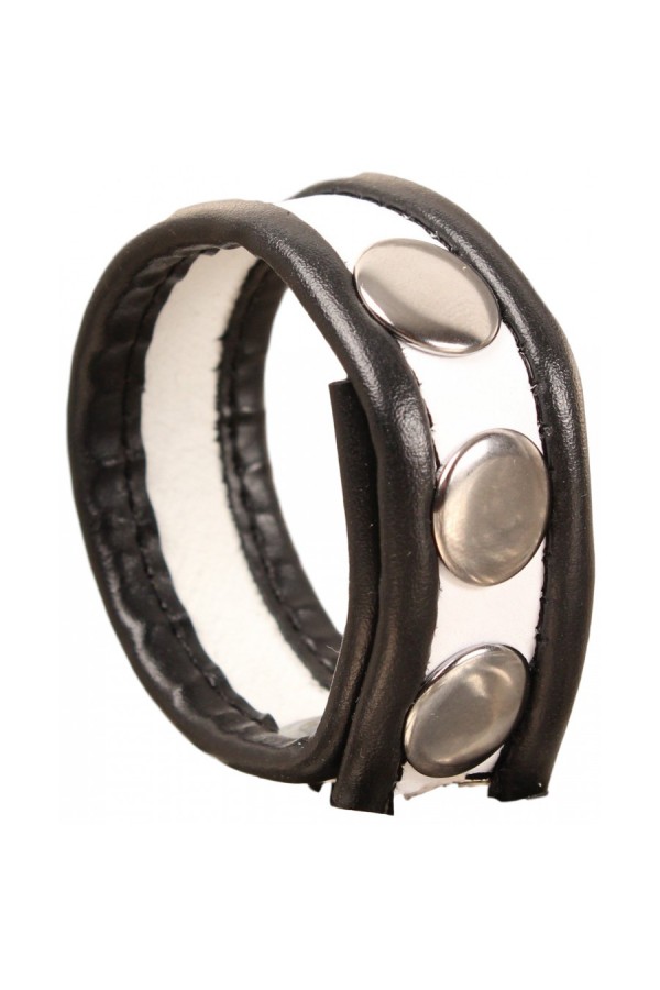 Cock - Glans Rings / The Red Leather Cockring - 3 press studs