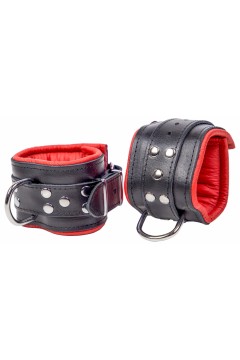 Ankle restraints / The Red Padded Leather Ankle Cuffs