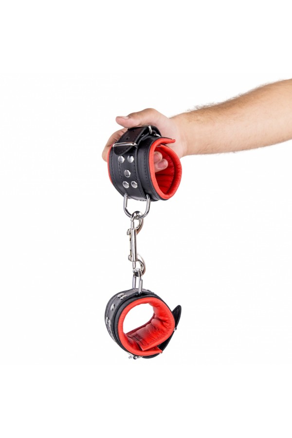 Wrist Restraints / The Red Padded leather handcuffs