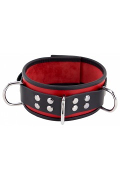 Collars / The Red Leather Necklace - 3 D-rings