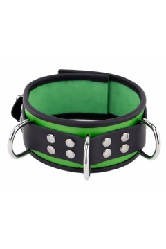 Collars / The Red Leather Necklace - 3 D-rings