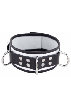Collars / The Red Leather Necklace - 3 D-rings