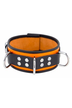 Collars / The Red Leather Necklace - 3 D-rings