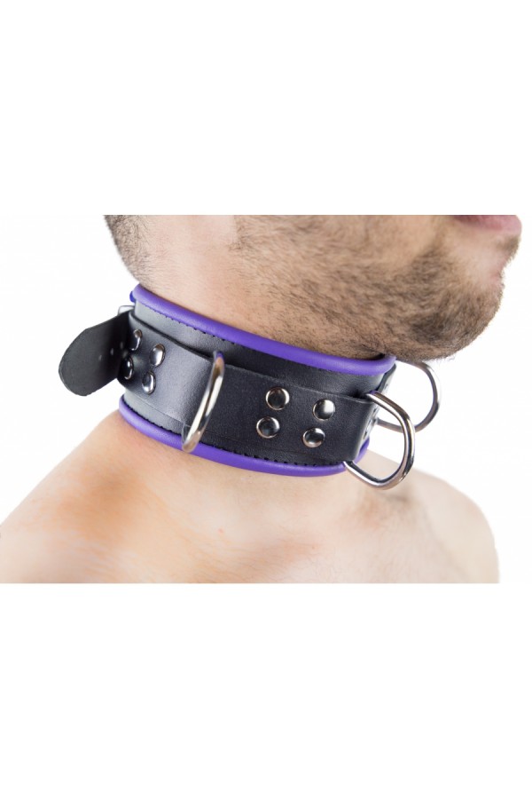 Collars / The Red Leather Necklace - 3 D-rings