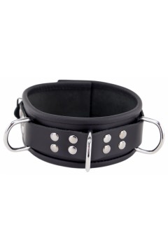 Collars / The Red Leather Necklace - 3 D-rings