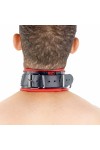 Collars / The Red Leather Necklace - 3 D-rings