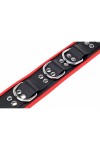 Collars / The Red Leather Necklace - 3 D-rings