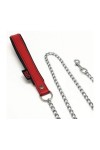 Accessories / The Red Leather leash with handle 1m