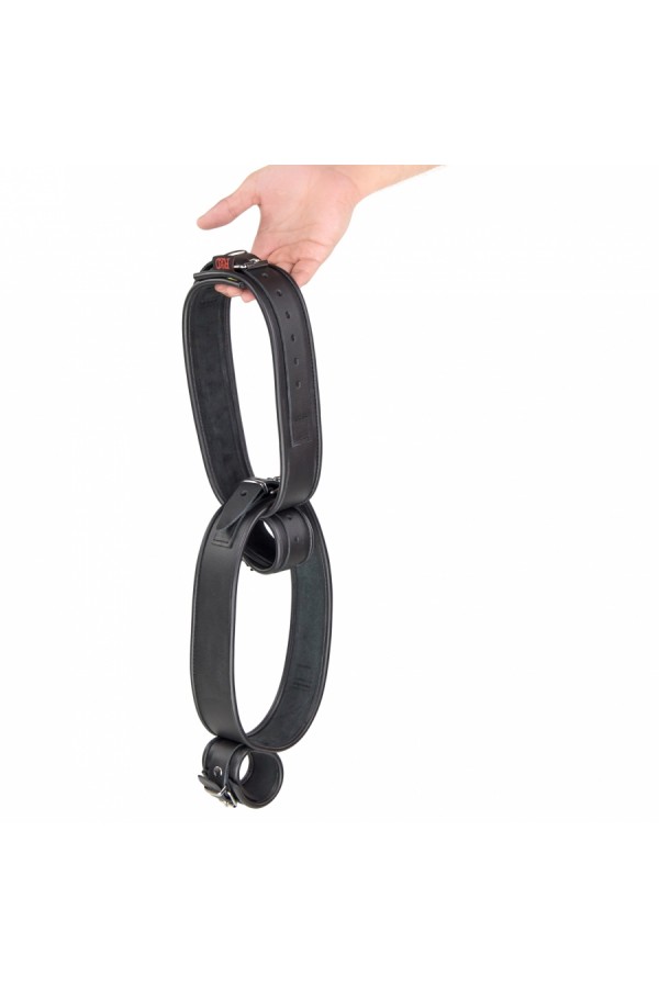 Suspension / The Red Thigh / hand leather restraint cuffs