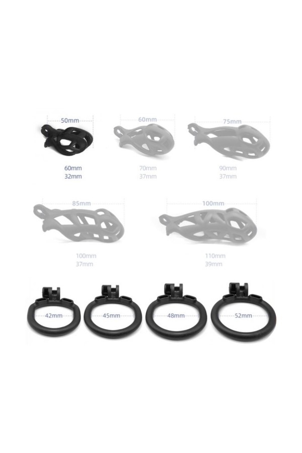 Chastity / Generic Solid Silicone chastity cage - Black