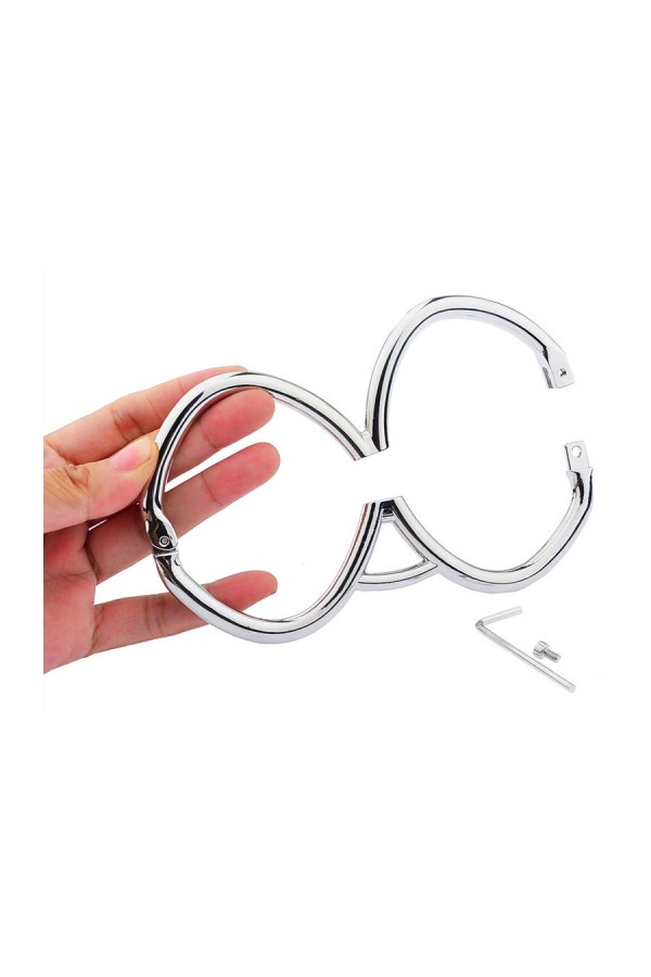 Suspension / KINKgear Hindra metal necklace and handcuffs