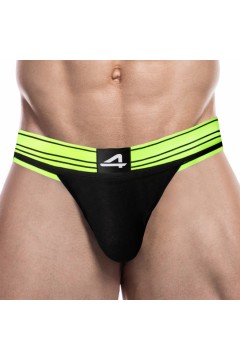 Alsók és jockstrap -ek / CUT4MEN Rugby jockstrap - fekete neonsárga