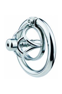 Chastity / CockLock Metal chastity cage with Hexy urethra plug 3 x 3.3cm