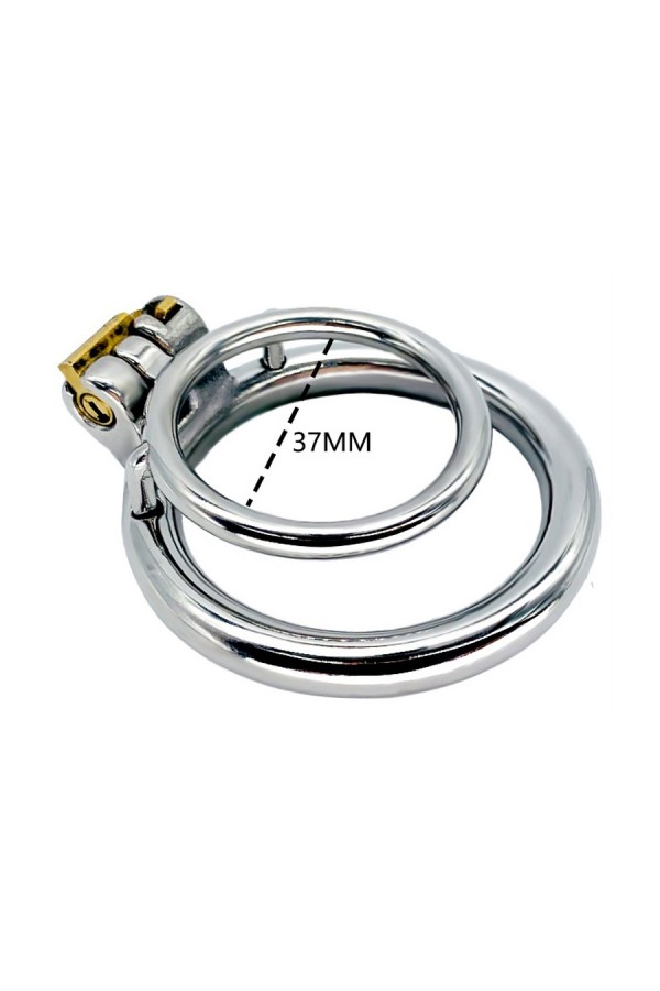 Chastity, Cock Bondage / CockLock Double Metal Penis Ring Duo Rings 37mm