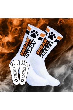 Zoknik / SneakFreaxx Sneak Woof Puppy zokni - fehér
