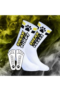 Zoknik / SneakFreaxx Sneak Woof Puppy zokni - fehér