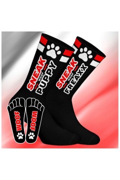 Zoknik / SneakFreaxx Sneak Woof Puppy zokni - fekete