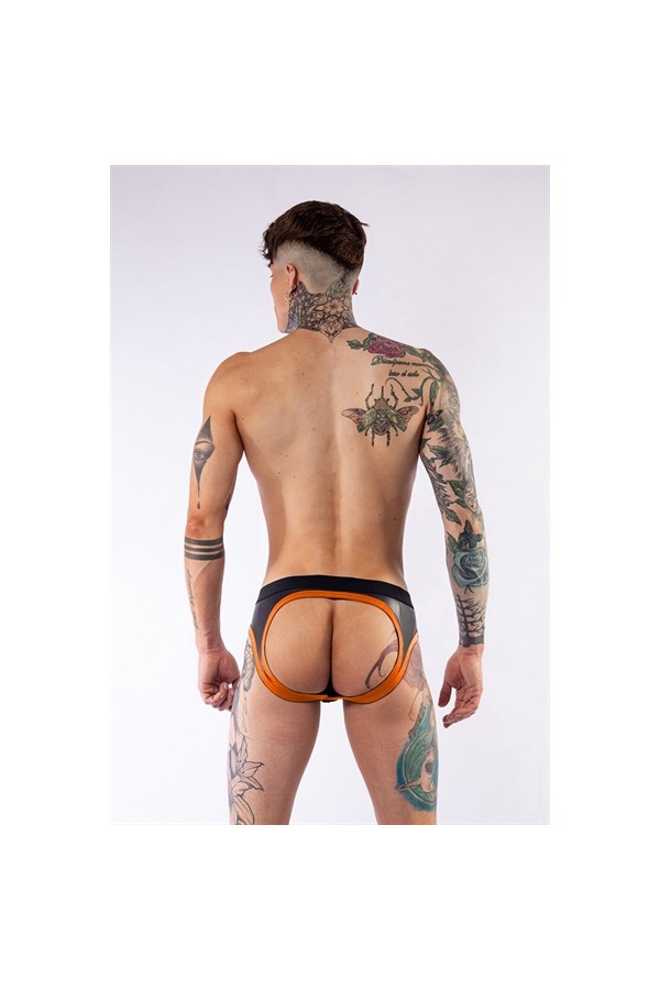 Alsók és jockstrap -ek / Mister B Neoprene jockbrief fekete narancs