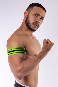 Övek és karpántok / Mister B Neoprene bicepszpánt fekete neonzöld