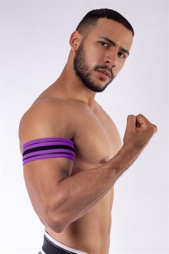Övek és karpántok / Mister B Neoprene bicepszpánt fekete lila