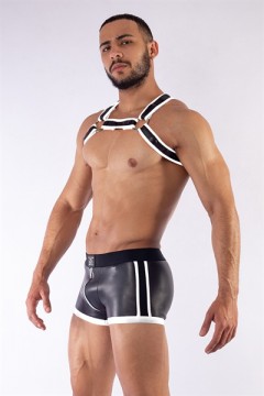 Harnessek / Mister B Neoprene X hátó harness fekete fehér
